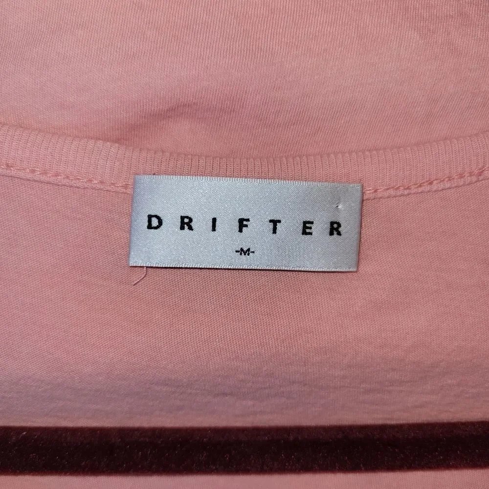 NWOT Drifter Dusty Pink Mauve Distressed Shredded Short Sleeve Top t-shirt M - Picture 10 of 13